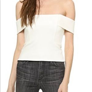 Michelle Mason Off Shoulder Top In Ivory NWT SZ S